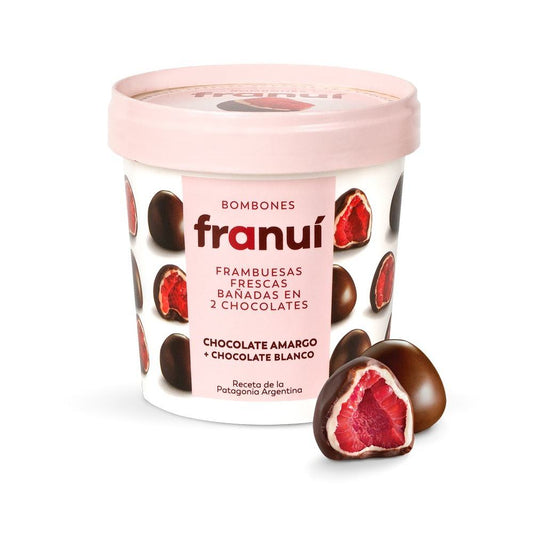 Bombones Frambuesas bañadas con Chocolate Negro Franui