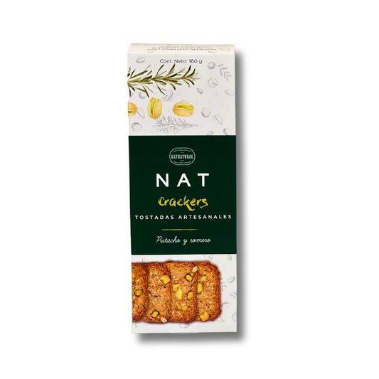 Galletas Pistacho y Romero Nat Crackers  160 grs.