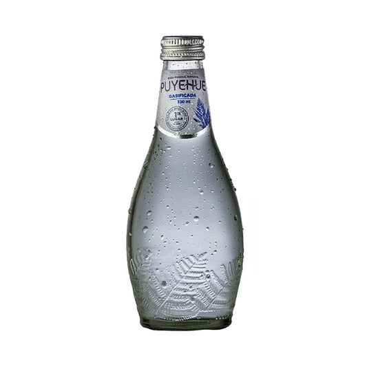 Agua con gas botella vidrio Puyehue