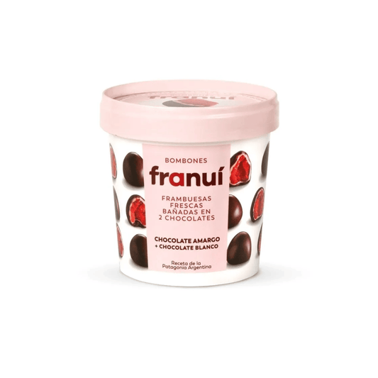 Bombones Frambuesas bañadas Chocolate Amargo Franui