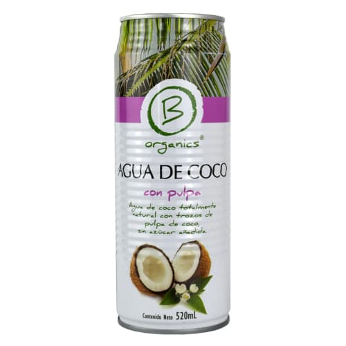 agua de coco pulpa b organics 520 ml