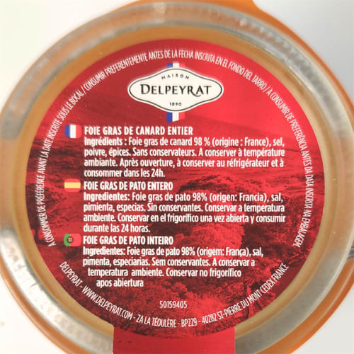 Foie gras conserva delpeyrat 125gr