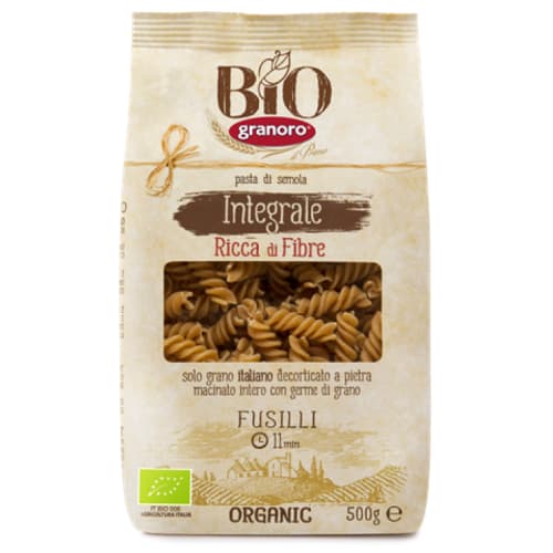 Pasta Fusilli biologico integral - Granoro - 400 grs.
