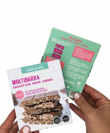 Multibarra Chocolate con Manjar y Almendra - Sabores Sin Culpa - 140 grs.
